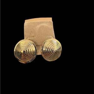 Vintage St. John Gold-Tone Textured Earrings